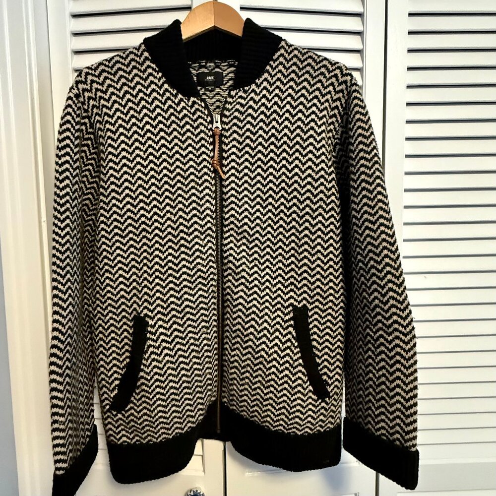 Obey Clothing Men's Wool Cardigan Sweater- Size M